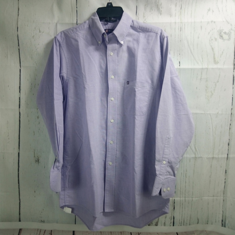 Chaps Light Purple Button Down Shirt 15-15.5
